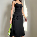 Black Sexy Big Halter Strap Dress