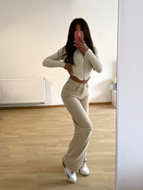 Jean oversized simple crème