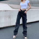 MADISON BLACK WIDE LEG JEANS